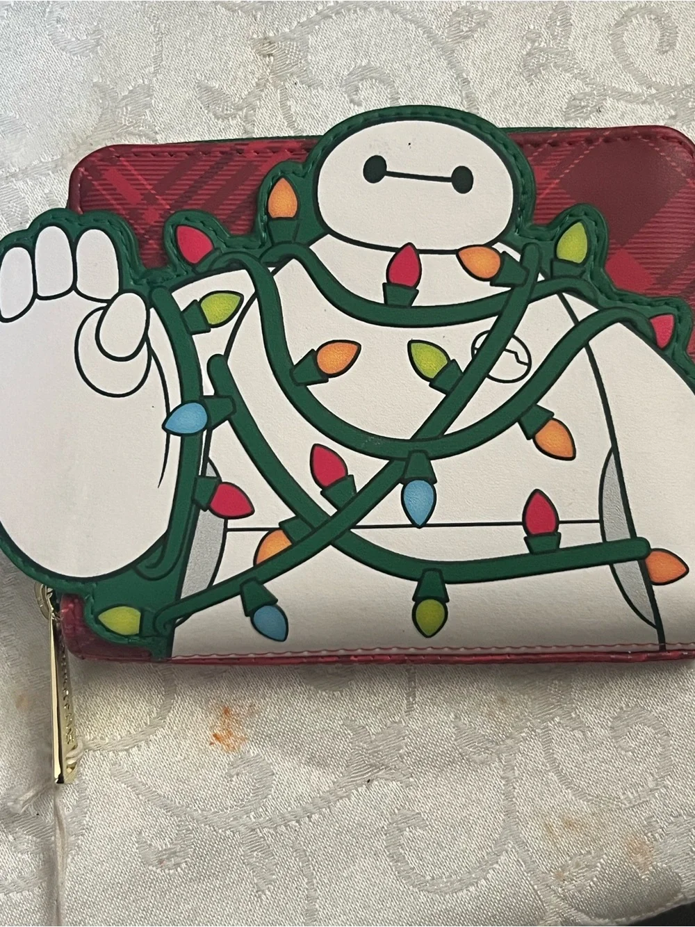 Disney Baymax Holiday Lights Zip Wallet - Red, White, Green
